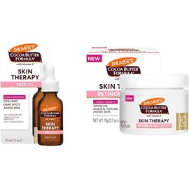 Palmer's Cocoa Butter Formula. Skin Therapy Oil Rostro Vitamina C,E 10 Óleos Puros Rosa Mosqueta 30ml + Crema Facial Retinol-10 Vitamina E Ácido Hialurónico 48hrs 75g