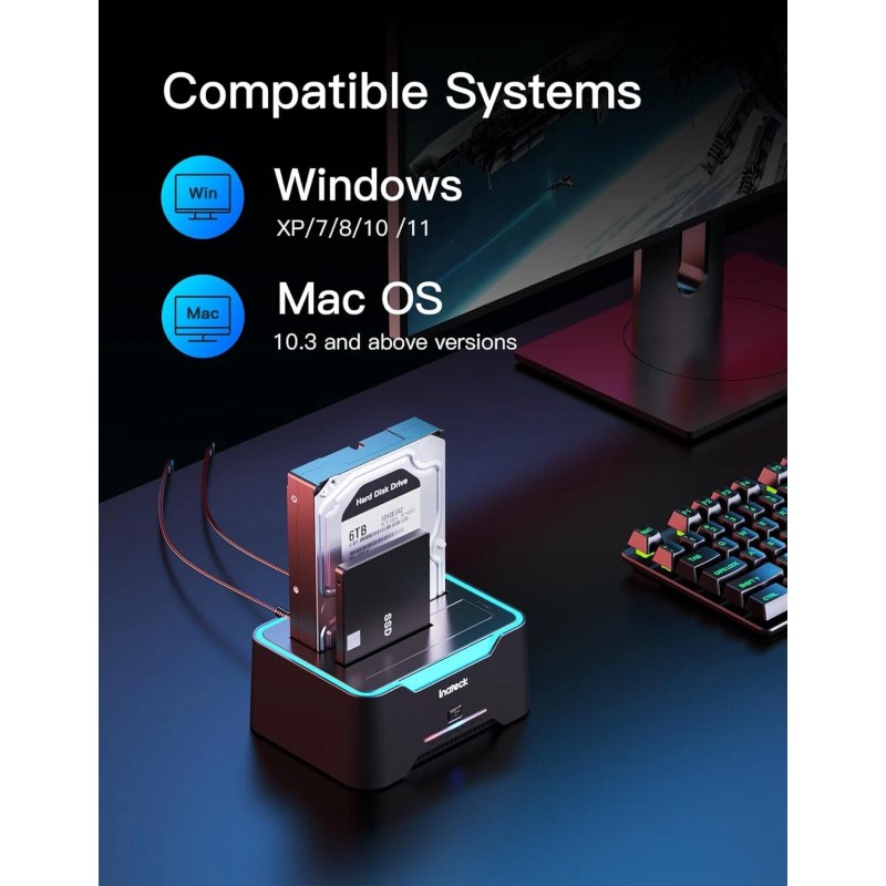 Inateck RGB SATA USB 3.0 Hard Drive Docking Station Offline