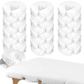 24 Pcs Face Cradle Covers for Massage Table Microfiber Soft Thicker Reusable Massage Table Head Rest Covers Bulk Oil Proof Headrest Cradle Sheets for Spa Beauty Salons (White)