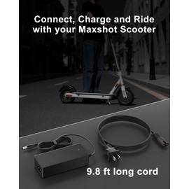 VHBW 42V Replacement for Maxshot Electric Scooter Charger Compatible with MAXSHOT V1 8.5 inches Commuting Electric Scooter