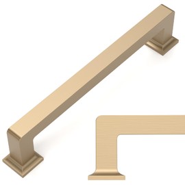 Amerdeco 10 Pack Champagne Bronze Cabinet Pulls 5 Inch(128MM) Hole Centers Kitchen Cabinet Handles Cabinet Hardware Kitchen Handles for Cabinets Cupboard Handles Drawer Pulls ZH0019