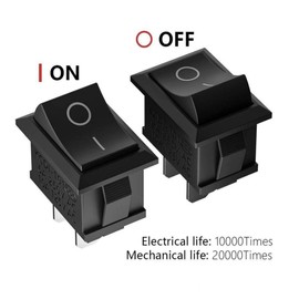VUNIVERSUM Premium On/Off Installation Toggle Switch Rocker Switch On Off DIY AC 250V 220V 6A 2Pin Black Pack of 10