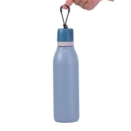 IOLOYU Water Bottle, 19.3 fl oz (540 ml), Stainless Steel Bottle, 2-Way, Straw & Direct Drinking, Coffee Bottle, Lightweight, Hot and Cold Insulation, Sports Bottle, Large Capacity, Easy to Wash