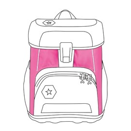 Step by Step Neon Pull-Over for Cloud School Bag, Pink, Reflector Cover with Luminous Effect for More Visibility, Easy to Install