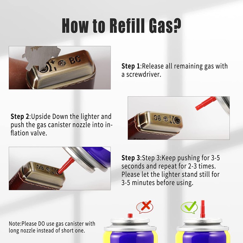 Ambrogio.L Pipe Lighter - Genuine Leather Adjustbale Soft Flame Refillable