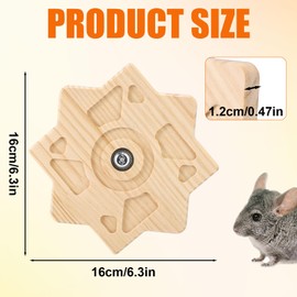 Lyreh Rotating Chinchilla Toy, Chinchilla Chew Toy Interactive Hanging Cage Accessory for Small Rodent Hamster Gerbil Rat Rabbit Guinea Pig Pets(Eight-Pointed Star Style)