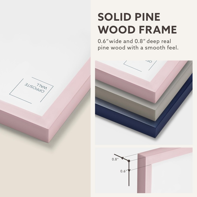 Opposite Wall - 16x20 in - Real Wood Pink Picture