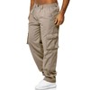 THWEI Mens Cargo Pants Casual Cotton Jogger Multi Pockets Outdoor
