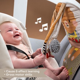 Taf Toys Play & Kick Infant Car Seat Toy for Babies, Newborn Rear-Facing Activity Center with Music, Light, Mirror & Rattling Toys, Promotes Motor Skills Development, 0-18 Months Travel Baby Toy