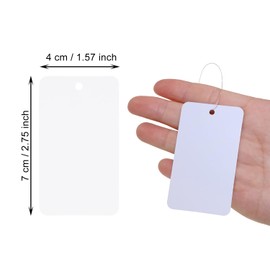 ONLYKXY 50pcs Blank Labeling Tags Plastic Name Brand Shipping Tag with Rope Waterproof Price Tag for Pricing Gift Jewelry Clothing Yard Sale Garage Supplies Marking Label Hang Tag (White, 4x7cm)
