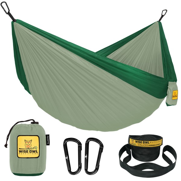 Wise Owl Outfitters Camping Hammock - Camping Essentials & Camping Gifts, Portable Hammock Single or Double Hammock for Outdoor, Indoor w/Hammock Straps