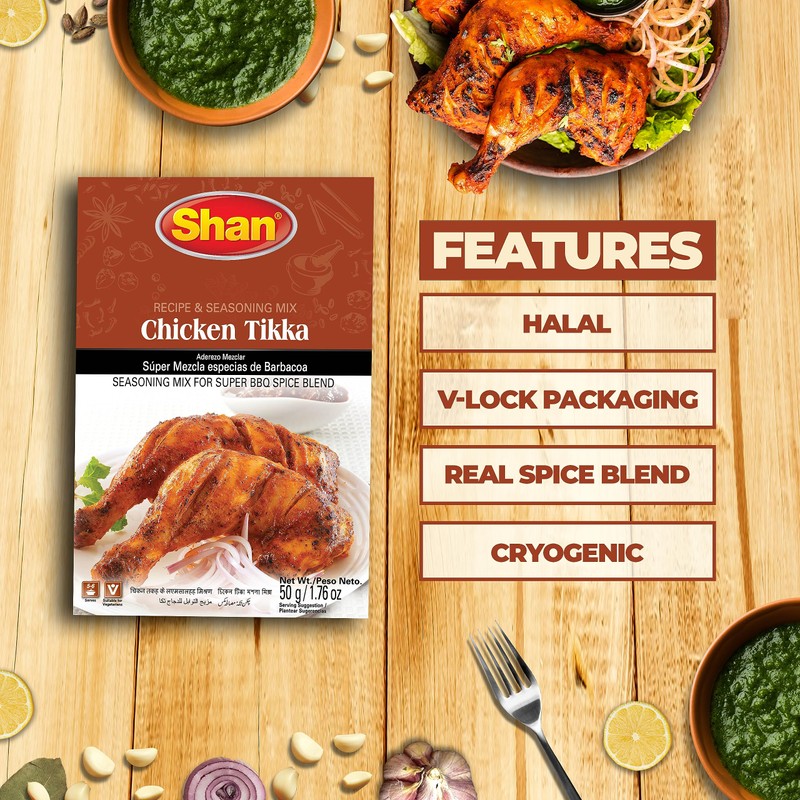 Shan - Chicken Tikka Seasoning Mix (50g) - Seasoning Packets