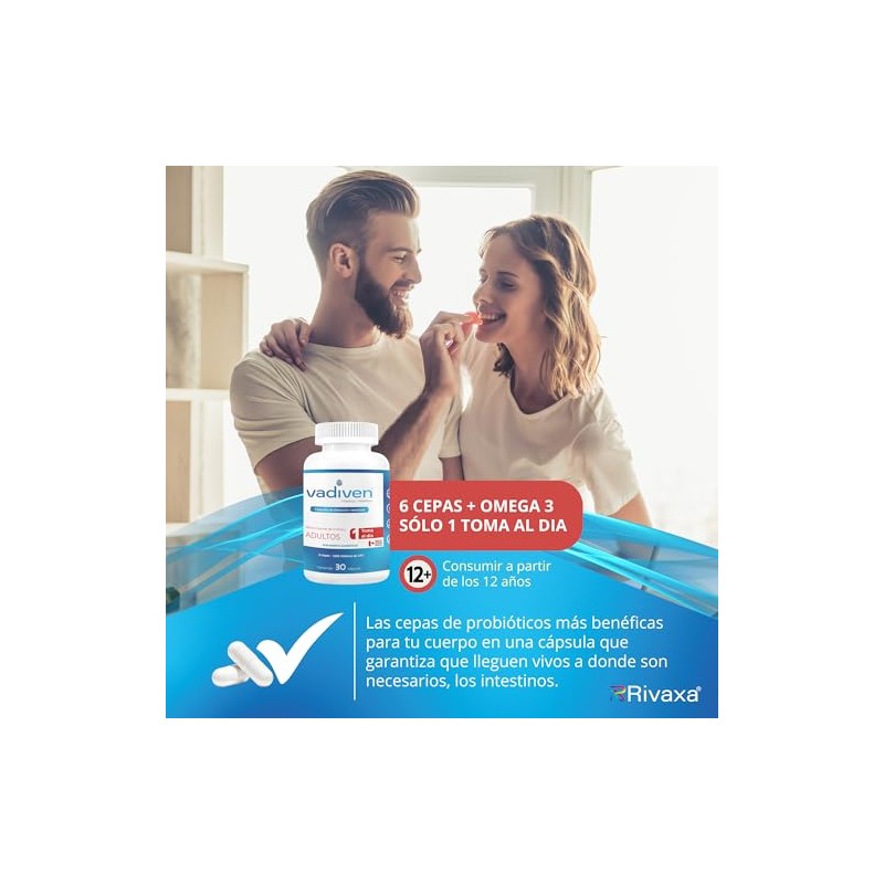 Probiticos Prebiticos Omega 3 Mezcla probitica de 6 cepas y