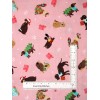 Andover Christmas Dogs Fabric Animals Pink Furry & Bright Collection