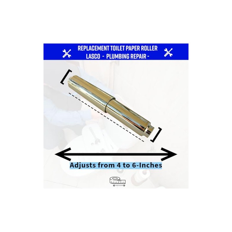Simpatico 35-7041 Spring Loaded Plastic Replacement Toilet Paper Roller, Polished