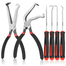 Keadic 6Pcs Electrical Disconnect Pliers 37960,37980 Electrical Connector Disconnect Pliers(60 Degree),Hose Removal Hook Set,Connector Removal Tool Set, Automotive Electricals Tools