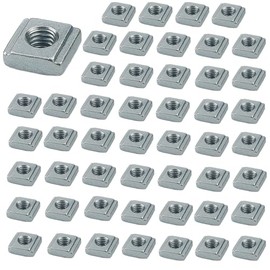50x Nutensteine Nut 6 mit M5 Gewinde – kompatibel mit Aluprofil 20x20 (Typ B) – T-Nutensteine für B-Typ Aluminiumprofile 20 Serie – Nutmutter aus Kohlenstoffstahl – einfache Montage