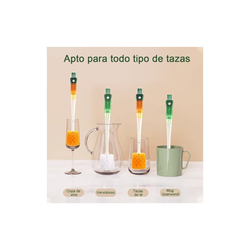 2 Piezas Cepillo para Lavar Termo,Cepillo para Popotes Largos,5 in