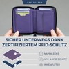 VON HEESEN Leather Wallet for Men and Women, Violet, 1