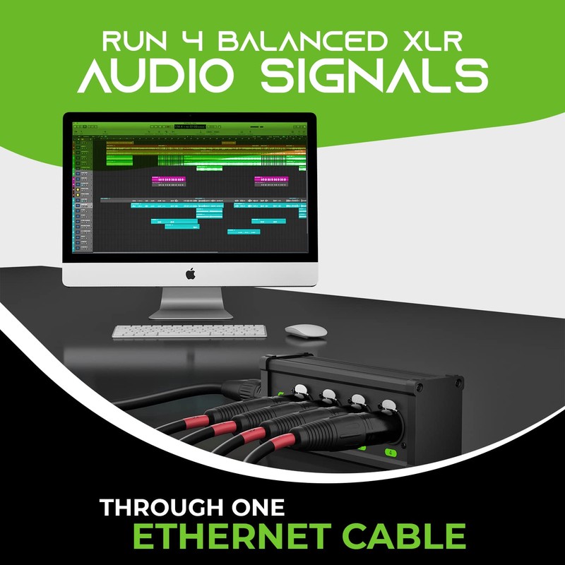 GearIT 30ft EtherCon-Compatible Cable & 4CH Extender