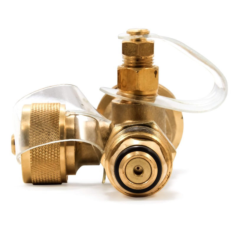 Camco RV Propane Brass Tee – 4-Port Adapter for Motorhomes