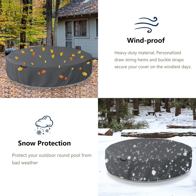 Bitubi 8 Ft Steel Round Stock Tank Pool Cover,Upgraded to