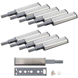 CENPEK Pack of 10 Furniture Door Damper Stainless Steel Touch Latch Close Damper Buffer for Cabinet Doors Suitcase Drawer Hinge Push to Open System with Magnetic Closure Door Catch
