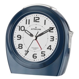 Atrium A451-5 Analogue Quartz Alarm Clock without Ticking with Automatic Night Light and Snooze Dark Blue