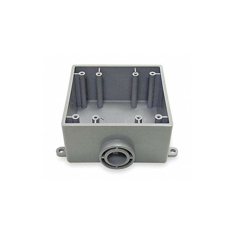 Cantex Weatherproof Electrical Box, 2-Gang, 1-Inlet, PVC - 5133381