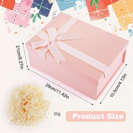 XWCHASA Gift Box with Lid 29 x 21 x 10.5 cm, Gift Box Birthday, Gift Box, Greeting Cards, Raffia Hamper Shreds for Wedding, Birthday, Christmas