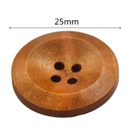 15 Elegant Wooden Buttons 25 mm Brown 4-Hole Round Button for Sewing On Dark Brown Wooden Button Craft Buttons Decorative Buttons Jacket Buttons Scrapbooking
