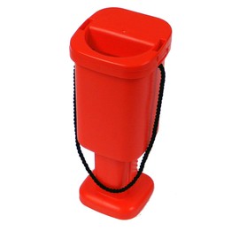 Square Plastic Handheld Charity Collection Box - Red