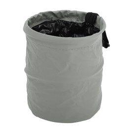 Partuto 1 Pcs Car Trash Can Auto Trash Bin Hanging Folding Faux Leather Gray 5.9" Width 7.1" Height