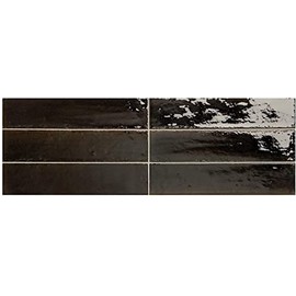 2.5 x 9.5 Venetian Alchemist Obsidian Black Italian Wall Tile (Pack of 6 (1 sqft))