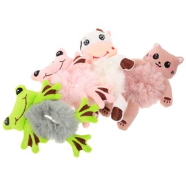 OHPHCALL 4pcs Animal Hair Accessories Plush Hair Ties for Girls Ponytail Holder