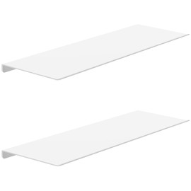 MKO 16" Floating Shelves for Wall, Metal Wall Mounted Shelf for Bathroom, Bedroom, Living Room, Kitchen, Hanging Shelves for Books/Storage/Room Decor 2 Packs, White