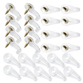 BAIRONG 40pcs Glass Door Retainer Clips Kit Suitable for 4mm Thick Glass Plastic Panel Clamp with Metal Screws Glass Cabinet Door Mirror Clamp, Clear