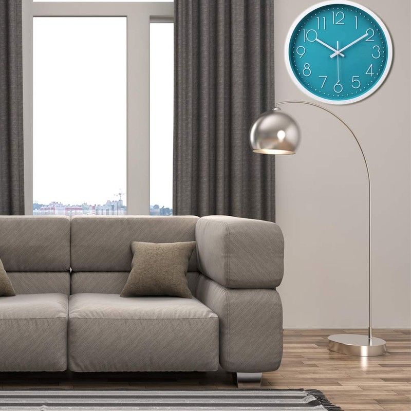 jomparis 30 cm Modern Quartz Silent Turquoise Wall Clock Sweeping