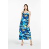 Matchable Family Hawaiian Luau Sweetheart Maxi Dress, Sunset Blue, Women,