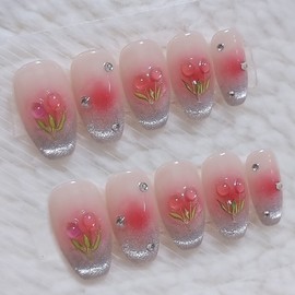 Tulip Cheek Magnet Handmade Nail Tips - Points / 튤립치크 마그넷 수제네일팁 - 포인트