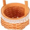 WHAMVOX Mini Wicker Basket with Handle Decorative Woven Flower Basket