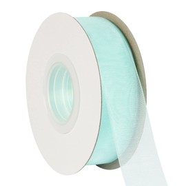 AVANAVA 1 Inch Wide Sheer Organza Ribbon Multi-colors for Gift wrapping Bouquet Wedding Decoration Floral Arrangement - 50 Yards (Aqua)