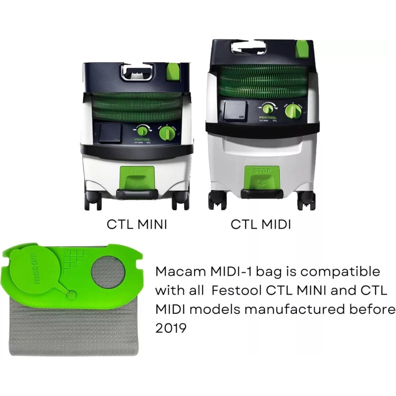 MACAM Reusable dust Bag compatible with Festool Older MIDI &