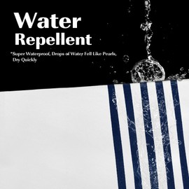 Seasonwood Extra Long Shower Curtains White and Blue Striped Shower Curtain with Tassel, 96 inch Waterproof Bathroom Curtains Washable 72 x 96