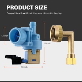 Upgraded W10648041, Dishwasher Water Inlet Valve with Elbow Fitting Replacement Part,Replaces W10195048 W10195049 W10195047 Ap5802887