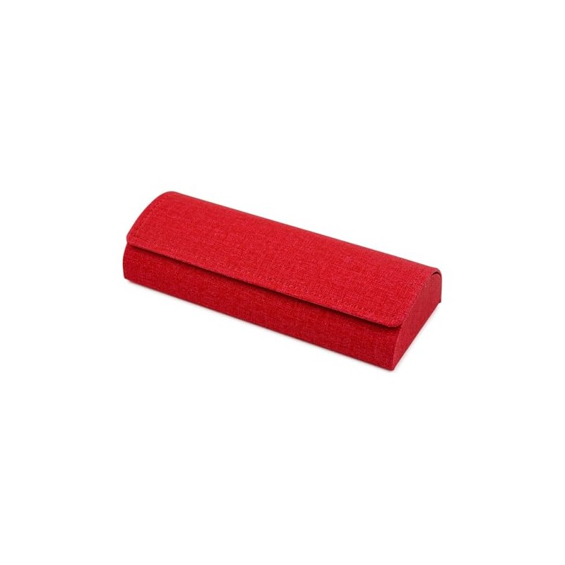 テーシーケース メガネケース おしゃれ セミハード ケース マグネット式 アルミ ポリウレタン レッド 薄型