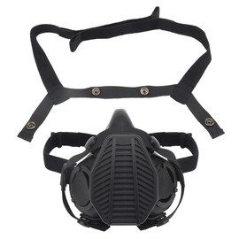 OAREA Tactical Respirator Half Face Gas Mask Replaceable Filter for Military Hunting Airsoft Paintball CS Game Equipment (Color : MA-119-BK)