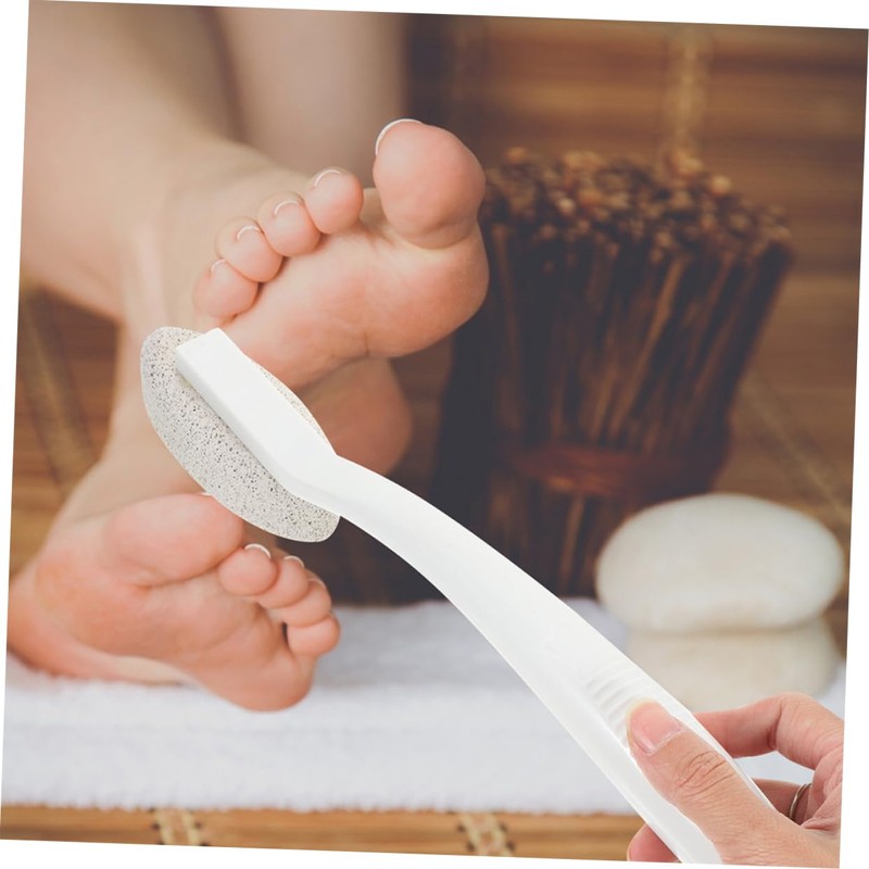 Mikinona Pumice Stone Brush for Feet Callus Remover Long Handled