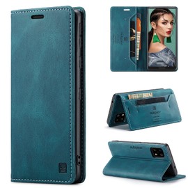 AQUOS Sense 6 Folio Case, SH-54B/SHG05 Compatible, Turquoise, RFID Protection, Anti-Skimming, Magnetic Type, Stand Function, Strap Hole, Thin