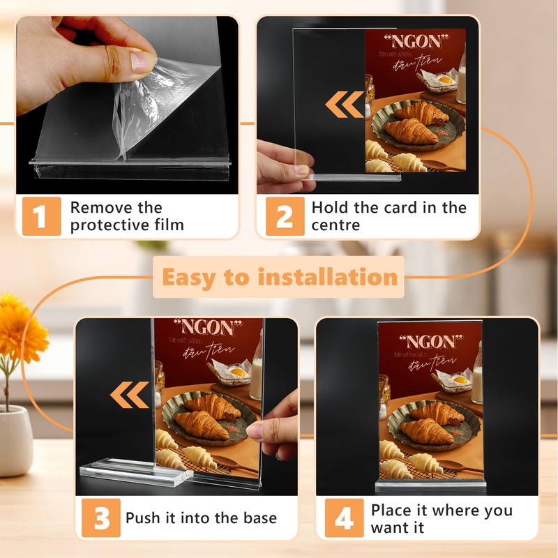YiliYa Stand, A6 Acrylic Table Stand, T-Stand Advertising Stand with